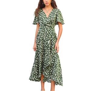 New XL Short Sleeve A Line Floral Dress